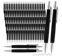 Fangxuee 100 Pieces Retractable Ballpoint Pens Black Ink Click Pens Bulk 0.7mm Medium Point No Bleed Pen Set for School,Office