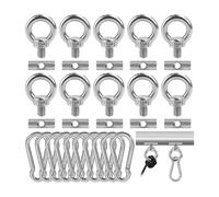 Fangxuee 10PCS Awning Rail Stoppers 6mm with 10 Carabiners, 304 Stainless Steel Rv Awning Hooks for Lights Camping Awning