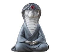 Fangxuee 2025 Year of the Snake Ornament Resin Sitting Meditating Snake Car Figurines Sculpture Bonsai Decorations A