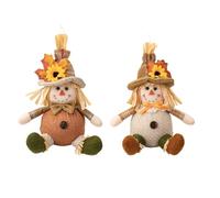 Fangxuee 2PCS Harvest Season Doll Handmade Sitting Dolls for Autumn Harvest Home and Room Table Ornaments
