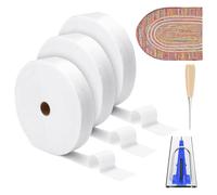Fangxuee 3 Rolls JellyRoll Batting Strips for Rugs, Accessories Sasher Tool Awl Tube Ruler Quilting for Upholstery Projects A