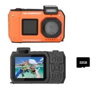 Fangxuee 4K Underwater Camera 33 FT Waterproof Camera with Dual Screens Selfie 48MP Autofocus Digital Camera for Snorkeling
