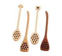 Fangxuee 4PCS Wooden Honey Dipper Spoon Honey Dipper Sticks Wooden Honey Stick Honey Dipper Spoon Coffee Spoon