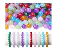 Fangxuee 500Pcs Hand Beaded forBracelets Colour Mixture 8mm Round forDIY Crafts Jewelry Making Kits Earring Bracelet Necklaces