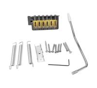 Fangxuee 6 Strings Guitar Bridge Saddle Tailpiece Electric Guitar Tremolo Bridge Standard Guitar Accessories Silver