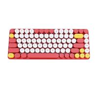Fangxuee 84-Key 2.4G Wireless Keyboard Retro Round Keycap Keyboard for Laptops Rechargeable Wireless Keyboard
