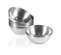 Fangxuee 8pcs 3.2Inch Stainless Steel Sauce Dishes Mini Saucers Bowl Mini Appetizer Plates