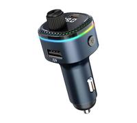 Fangxuee Bluetooth 5.3 FM Transmitter for Car, Bluetooth Car Adapter, Support MP3 Player, Handsfree Calling, LED Backlit, U Disk