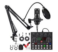 Fangxuee BM800 V8s Podcast Equipment Professional Audio Condenser Mic Sound Card for Karaoke Recording