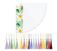 Fangxuee Bulk Blank Sublimation Bookmark with Tassels Double Sided Printable Bookmarks Blanks for Heat Transfer DIY