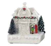 Fangxuee Christmas Scene Village Town Winter Snow Village LED Light Decoration Gift Holiday Desktop Decoration B