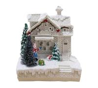 Fangxuee Christmas Scene Village Town Winter Snow Village LED Light Decoration Gift Holiday Desktop Decoration C