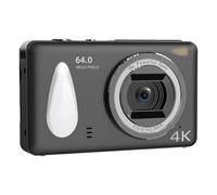 Fangxuee Compact 4K HD Digital Camera 2.4 Inch IPS Touch Screen 18X Zoom Anti-Shake Autofocus Camcorder Recording Device Black