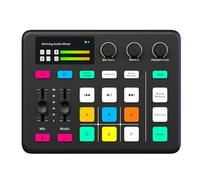 Fangxuee Computer Sound Card RGB Lighting Mixer XLR Audio Interface for Game Voice, Podcast Universal A