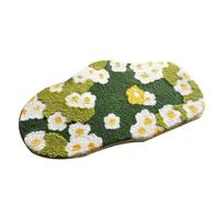 Fangxuee Cute Moss Floral Bathroom Rug, Plant Toilet Rug, Flower Bath Mat, Soft Absorbent Non Slip Bathroom Mat for Wash Sink