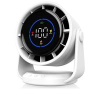 Fangxuee Desk Fans Small Quiet Ultra Quiet Wall-Mounted Desk Fan Digital Display Rechargeable USB Fan Office Travel Camping White
