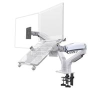 Fangxuee Desktop F160-2 Spring Dual Arm Stand for 17"-27" Monitor Holder Laptop Support Air Mount Stand Load 2-9kg A