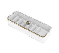 Fangxuee Desktop Storage Box Multifunctional Frame Sorting Box Clamshell Design Storage Data Cable Storage Box White