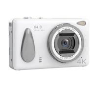 Fangxuee Digital Cameras 18X Zoom 2.4" IPS Screen HD 4K Compact Camera Anti-Shake Autofocus Camcorder White