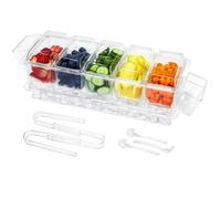 Fangxuee Divided Serving Tray with Lid Chilled Serving Tray Chilled Condiment Server with Lid