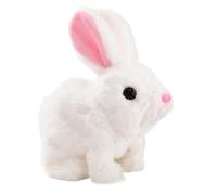 Fangxuee Easter Plush Toy Easter Electronic Interactive Toy Bunnies Can Walk and Talk with Sounds and Movements for Gift White