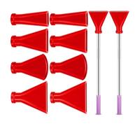 Fangxuee Fluid Art Bloom Tools Set: 8 Pcs Acrylic Pouring Paint Supplies with Stainless Steel Blow Nozzles, Red
