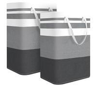 Fangxuee Freestanding 75L Tall Laundry Hamper, Waterproof and Foldable - 2PCS with Handles