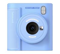 Fangxuee Gifts for Child Print Camera 2 Inch Screen High Clear Digital Printer Inkless Thermal Printer with Paper, 32G Memory Card Blue