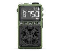 Fangxuee Handheld Radio Bluetooth Portable Pocket Multifunctional Support One-Touch Channel Search TF Card/Bluetooth Playback Flashlight Lighting