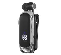 Fangxuee K88 Lavalier Business Bluetooth 5.4 Headphone Talk/Music Time 20 Hours, LED Digital Display,Noice Cancelling Silver