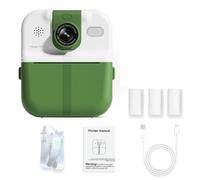 Fangxuee Kids Camera Instant Print 1080P HD Children Digital Camera for Boy Girl Gifts Toys Thermal Print Small Camcorder Green