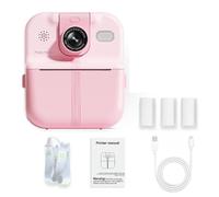 Fangxuee Kids Camera Instant Print 1080P HD Children Digital Camera for Boy Girl Gifts Toys Thermal Print Small Camcorder Pink