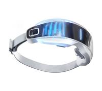 Fangxuee Massage Eye Mask Mist Hot Compress 16D Smart Acupoint Bluetooth Portable Foldable for Personal Bluetooth Music White