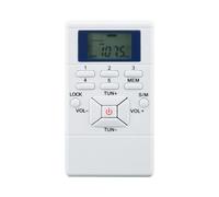 Fangxuee Mini Portable Stereo FM Radio 1.2" Digital Clock Receiver ForSimultaneous Interpretation Clip-OnRadio White