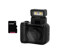 Fangxuee Mini SLR Style Camera Cmos 128GB with Flash Light and Charging Dock Portable Video Recorder DV 1080P with LCD Screen A