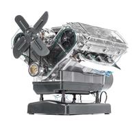 Fangxuee Mini V8 Engine Model Kit Internal Combustion Model V8 Motor Simulation Eight Cylinder Engine Can Be Activated DIY Toy
