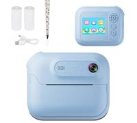 Fangxuee MP3 Player& 5 Games Included 1080P HD Digital Instant Print Camera 1300mAh Kids Printer for Girls Boys Birthday Gift Blue