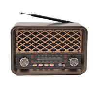 Fangxuee Multifunctional Retro Bluetooth Radio - Portably Designed with FM/AM/SW Bands, LED Light, and AUX/USB/TF Inputs