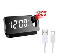Fangxuee NEW HD LED Digital Projection Clock Projection AlarmClock Temperature Display Home Decoration Desktop Clock A