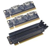 Fangxuee PCIe 4.0 X16 to 2 Ports NVMe Expansion Card PCI-E 4.0 16x to SlimSAS 8i X2 SFF8654 Graphics Card SSD Adapter Card