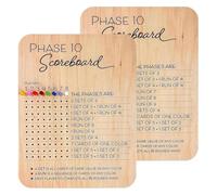 Fangxuee Phase 10 Score Board Phase Ten Scorecard and Round Tracker Phase 10 Cards Game Score Sheets Classic Board Card Games