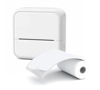 Fangxuee Portable Thermal Printer Mini Printer with Stickers Printer for Notes Journal DIY Kids Gift White