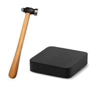 Fangxuee Professional Rubber Benching Block & Metal Shaping Set for Jewelry - Includes Stamping Hammer and Mat
