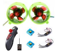 Fangxuee RC Jet Engine Kit Underwater Jet Boat 4-Blade CW CCW Propellers Brushless 40A ESC Servo Tester and Radio Transmitter