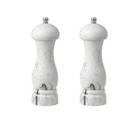 Fangxuee Salt & Pepper Grinder Set, Imitation Marble Refillable Mills, Easy-to-Use Manual Spice Grinders for Peppercorns 2Pcs