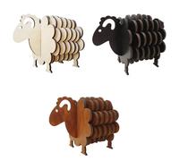 Fangxuee Sheep Shaped Coasters Set, Non Slip Wood Mats for Mugs, Perfect for Kitchen Gifts