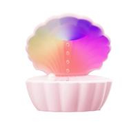 Fangxuee Shell Pearl Night Light with Bluetooth Speaker, RGB Anti- Humidifier,Water Drop Desktop Decorative Light,A