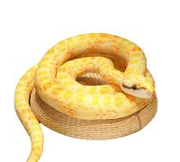 Fangxuee Simulation Python Plush Toy Giant Python Cobra Plush Animal Plush Doll Halloween Decoration Gift Golden Python