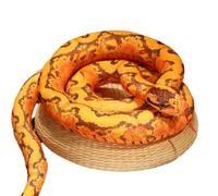 Fangxuee Simulation Python Plush Toy Giant Python Cobra Plush Animal Plush Doll Halloween Decoration Gift Orange Ring Python