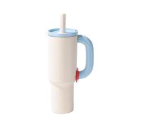Fangxuee Stainless Steel 40oz Insulated Thermal Mug Tumbler Ice Cup Large Capacity with Straw Coffee Cup White
